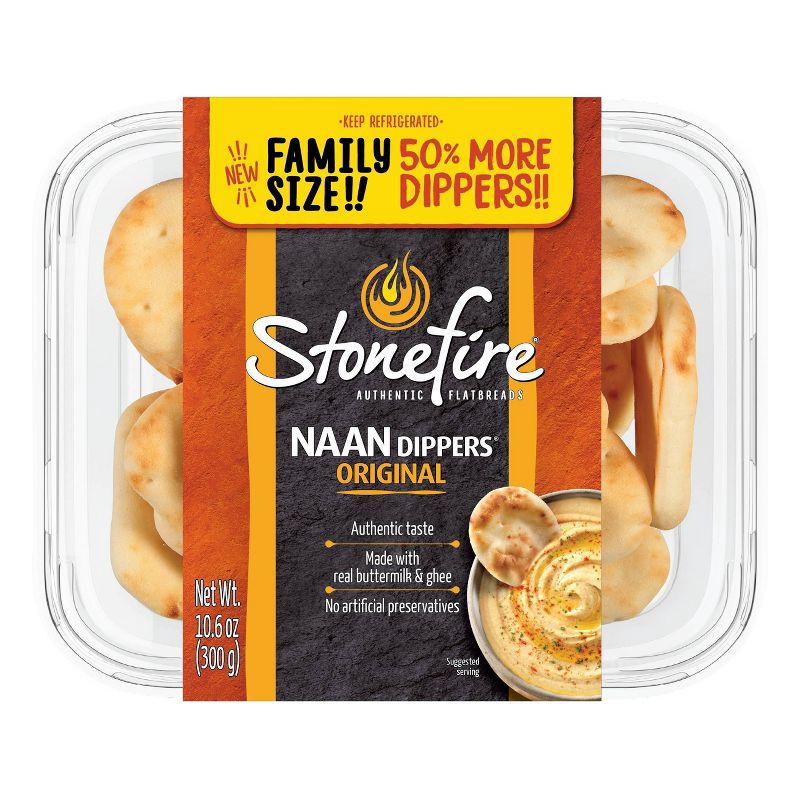 slide 2 of 6, Stonefire Original Naan Dippers Family Size, 1 ct