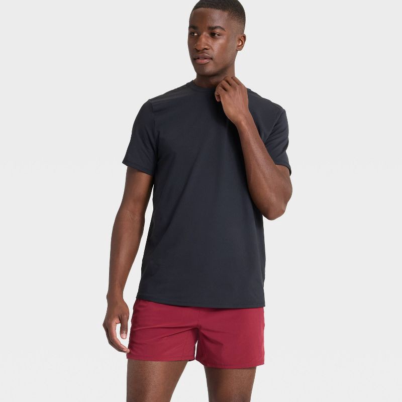 slide 3 of 3, Men's Active Light Unlined Run Shorts 5" - All In Motion™ Red Resistance L, 1 ct