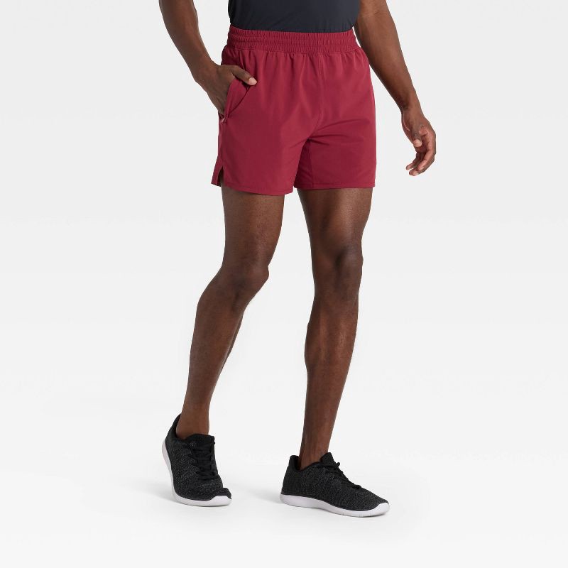 slide 1 of 3, Men's Run Unlined Shorts 5" - All In Motion™ Red Resistance XL, 1 ct