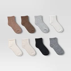 Women's Ribbed 8pk Ankle Socks - Dealworthy™ Assorted Colors 4-10