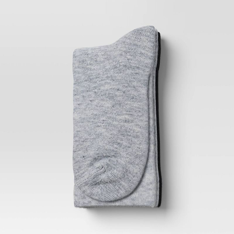 slide 3 of 3, Women's Ribbed 5pk Crew Socks - Dealworthy™ White/Heather Gray/Black 4-10, 5 ct