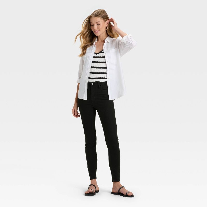 slide 3 of 5, Women's High-Rise Skinny Jeans - Universal Thread™ Black Wash 4, 1 ct