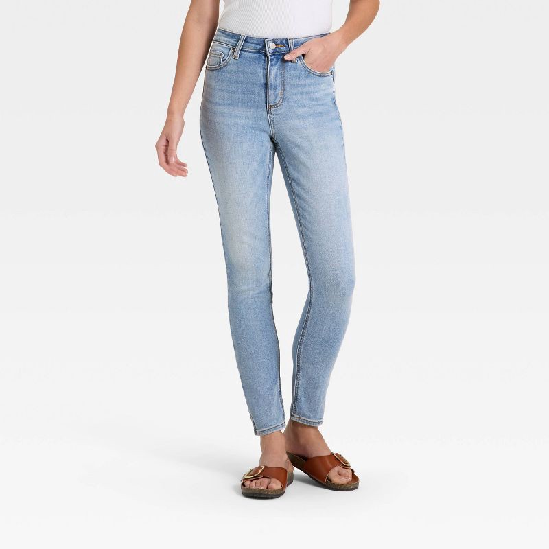 slide 1 of 3, Women's High-Rise Skinny Jeans - Universal Thread™ Light Wash 14, 1 ct