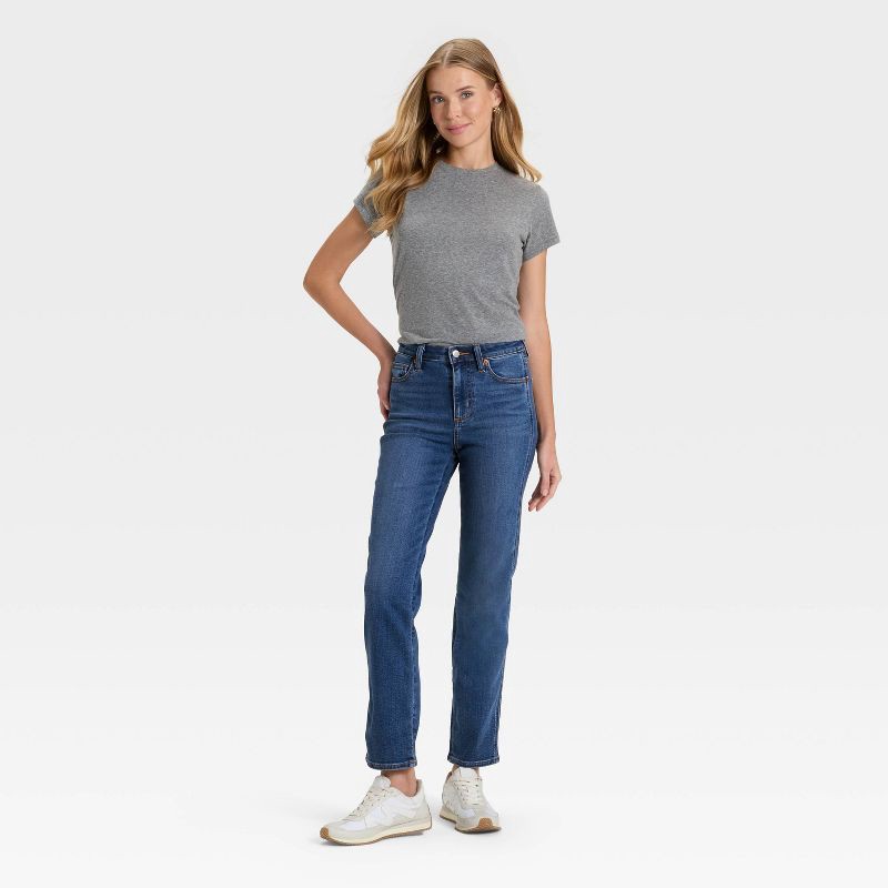 slide 3 of 3, Women's High-Rise Straight Jeans - Universal Thread™ Medium Wash 6, 1 ct