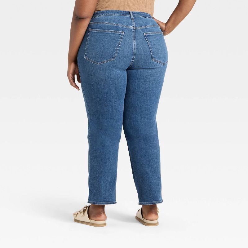slide 2 of 3, Women's High-Rise Straight Jeans - Universal Thread™ Medium Wash 17, 1 ct