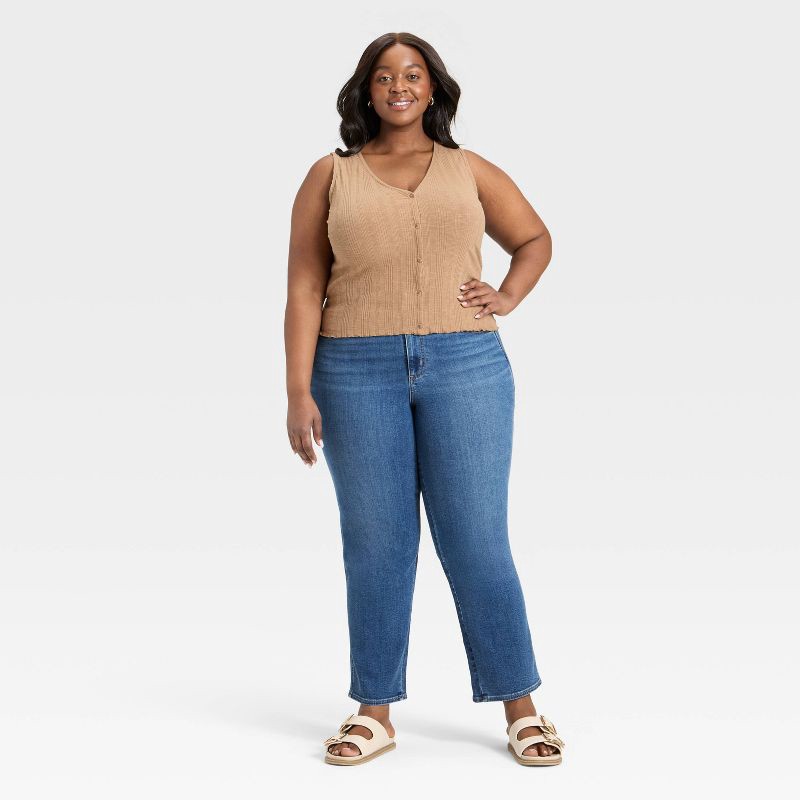 slide 3 of 3, Women's High-Rise Straight Jeans - Universal Thread™ Medium Wash 17, 1 ct