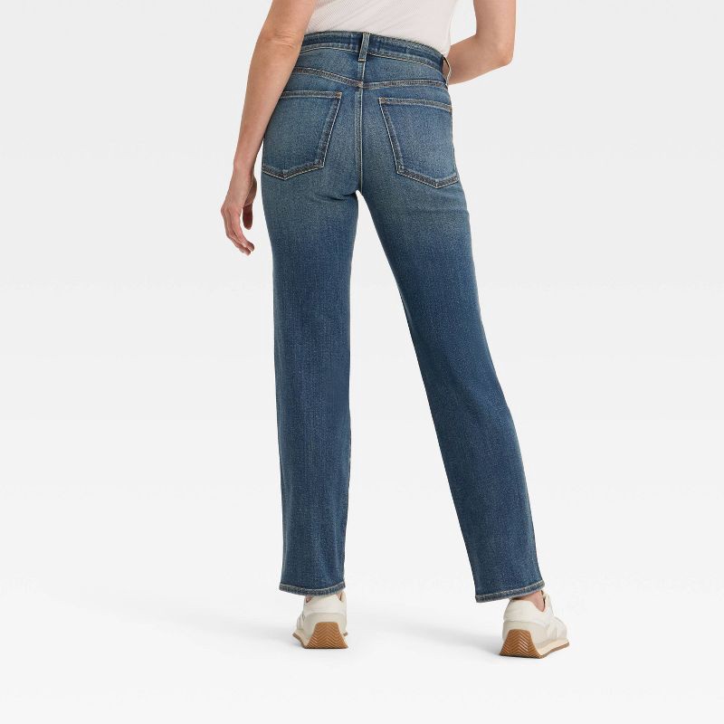 slide 2 of 5, Women's High-Rise Straight Jeans - Universal Thread™ Dark Wash 4, 1 ct