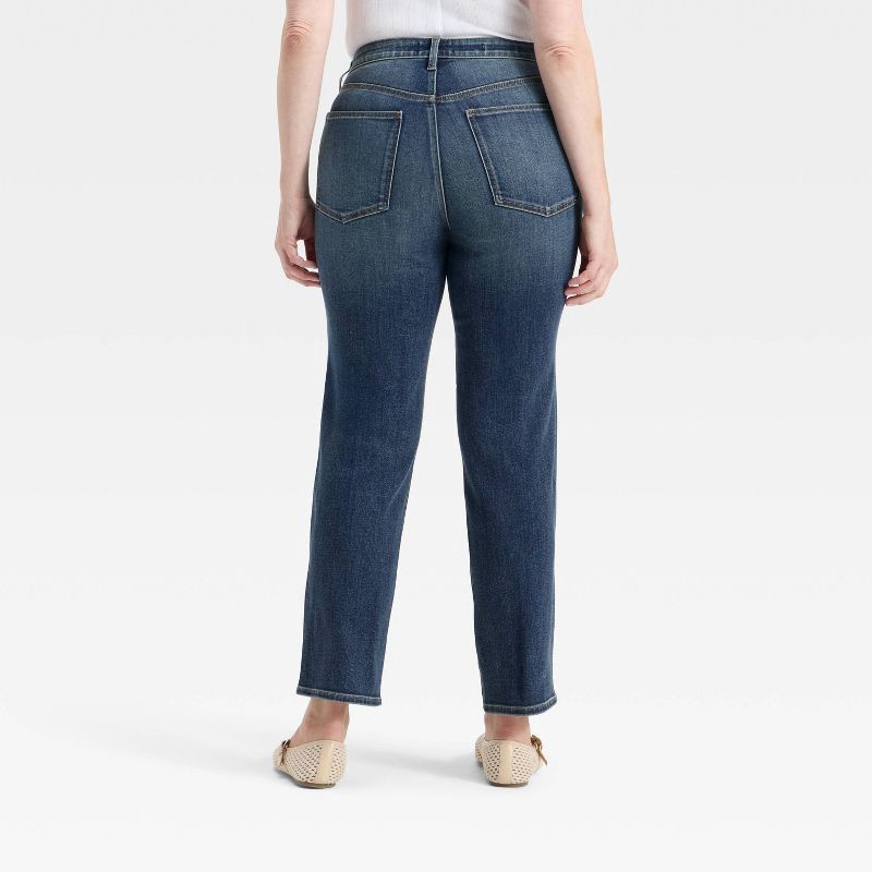 slide 5 of 5, Women's High-Rise Straight Jeans - Universal Thread™ Dark Wash 4, 1 ct