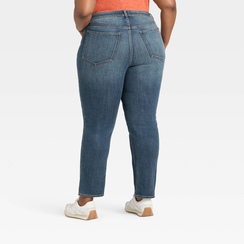 slide 2 of 5, Women's High-Rise Straight Jeans - Universal Thread™ Dark Wash 17, 1 ct