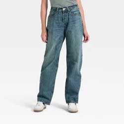 Women's Mid-Rise 90's Baggy Denim Jeans - Universal Thread™ Vintage Dark Wash 12
