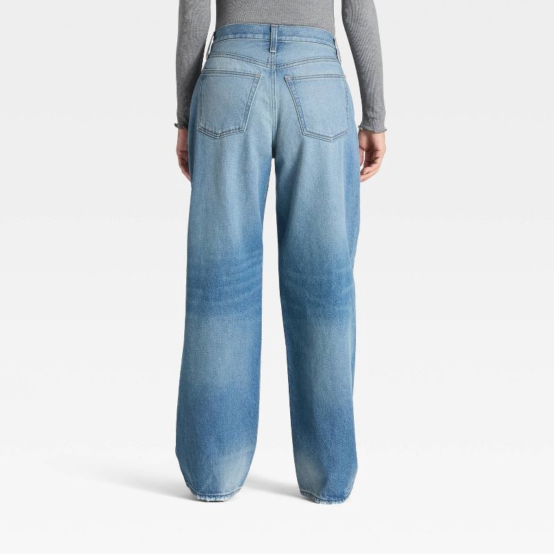 slide 2 of 3, Women's Mid-Rise 90's Baggy Denim Jeans - Universal Thread™ Medium Wash Destroy 12, 1 ct