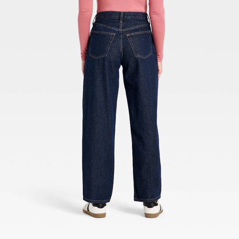slide 2 of 5, Women's Mid-Rise 90's Baggy Denim Jeans - Universal Thread™ Dark Wash 8, 1 ct