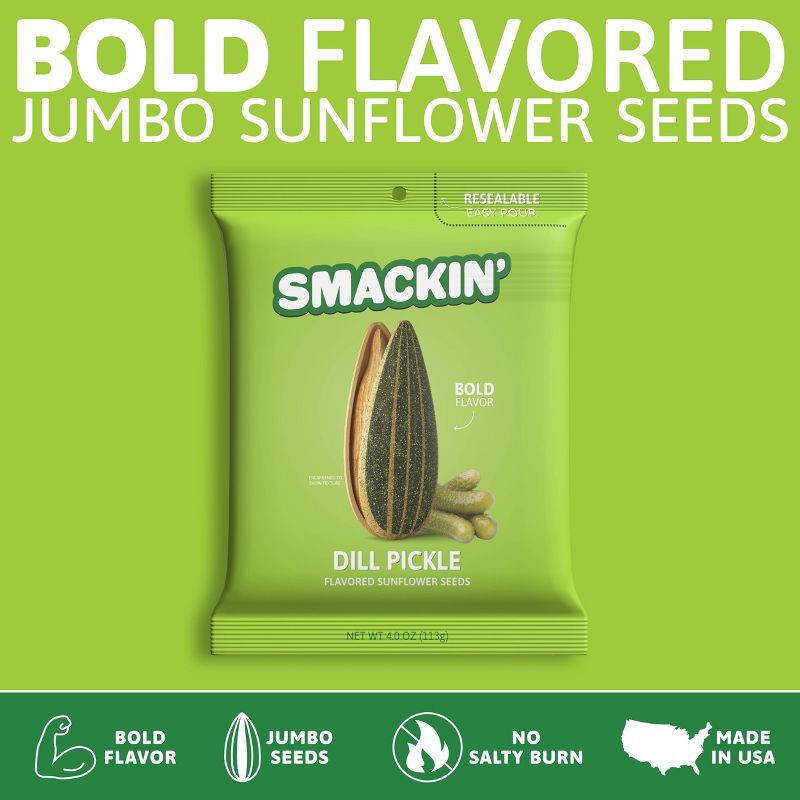 slide 3 of 4, SMACKIN' Dill Pickle Sunflower Seeds - 4oz, 4 oz