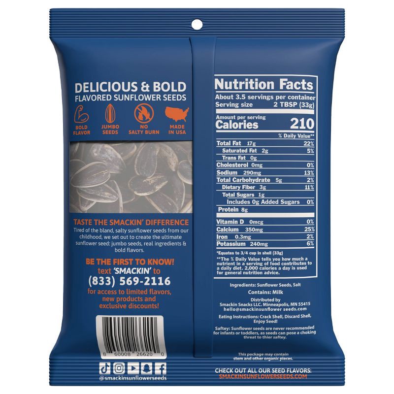 slide 2 of 4, SMACKIN' Original Sunflower Seeds - 4oz, 4 oz