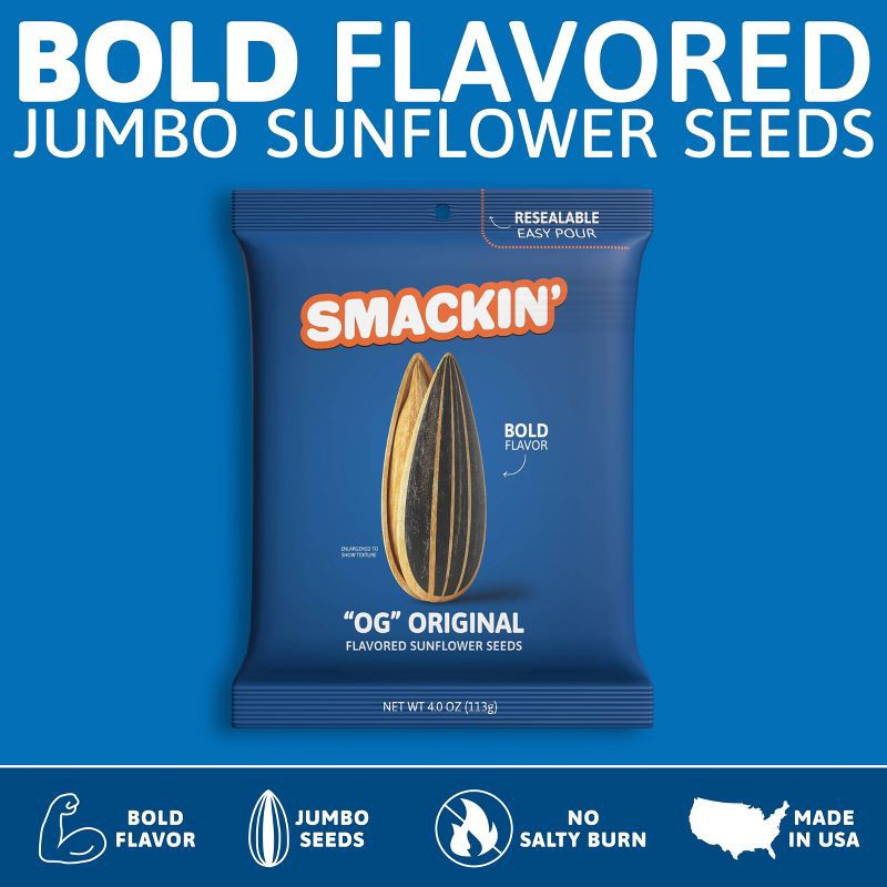 slide 3 of 4, SMACKIN' Original Sunflower Seeds - 4oz, 4 oz