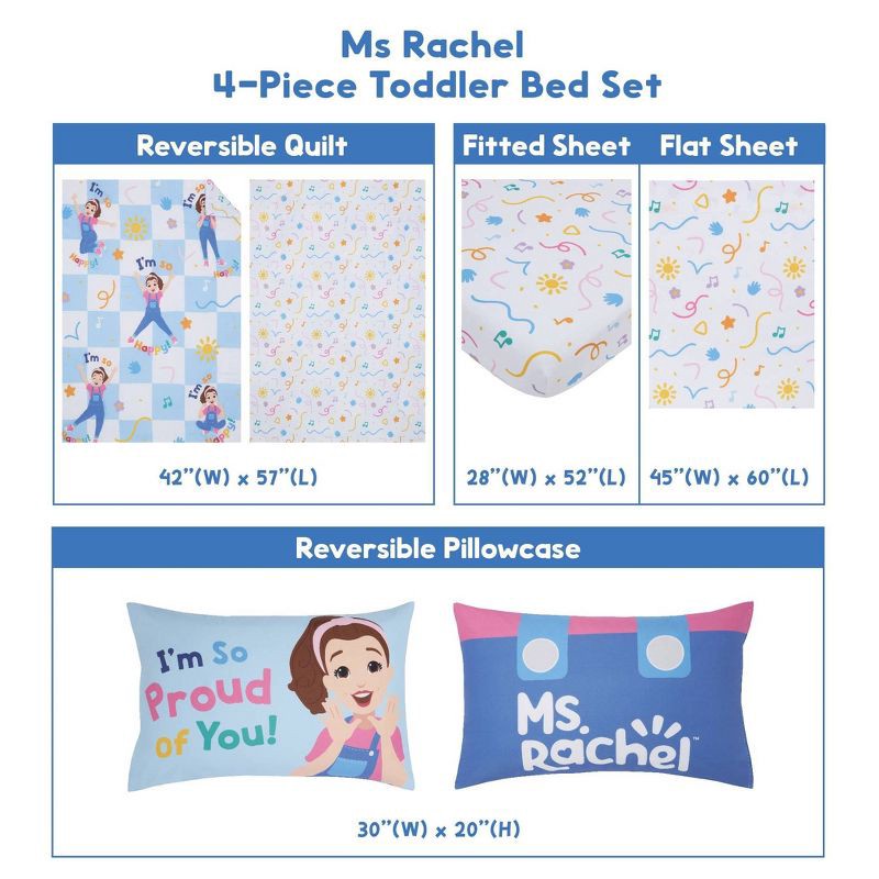 slide 8 of 10, Ms. Rachel 4pc Toddler Bed Set, 4 ct