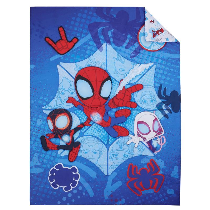 slide 1 of 9, 4pc Toddler Spidey and His Amazing Friends Reversible Bed Set, 4 ct