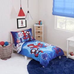 4pc Toddler Spidey and His Amazing Friends Reversible Bed Set