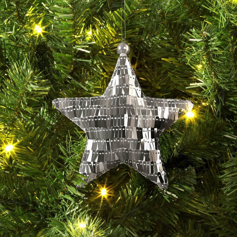slide 2 of 3, Christmas Silver Tinsel Star - Wondershop™, 1 ct
