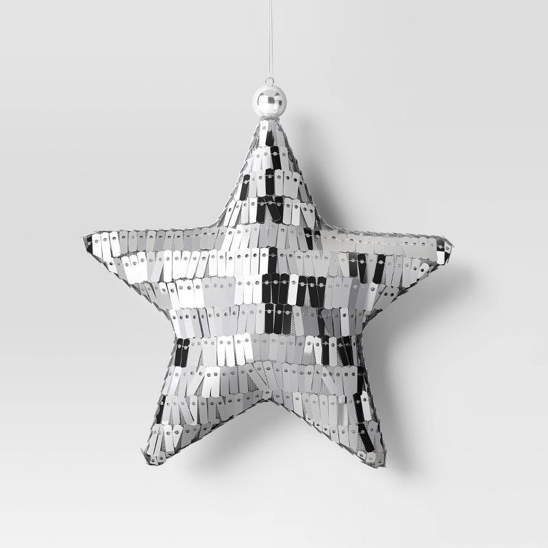 slide 1 of 3, Christmas Silver Tinsel Star - Wondershop™, 1 ct