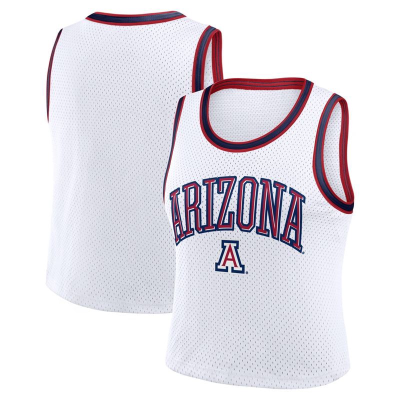 slide 3 of 3, NCAA Arizona Wildcats Women's White Cropped Jersey - S, 1 ct