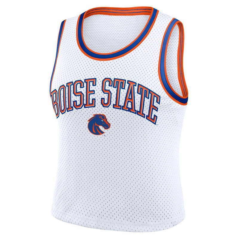 slide 1 of 3, NCAA Boise State Broncos Women's White Cropped Jersey - S, 1 ct