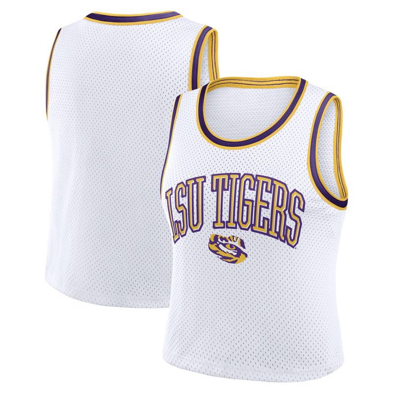 slide 3 of 3, NCAA LSU Tigers Women's White Cropped Jersey - S, 1 ct