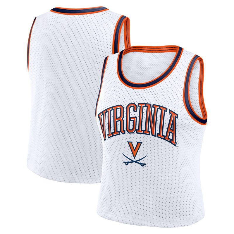 slide 3 of 3, NCAA Virginia Cavaliers Women's White Cropped Jersey - S, 1 ct