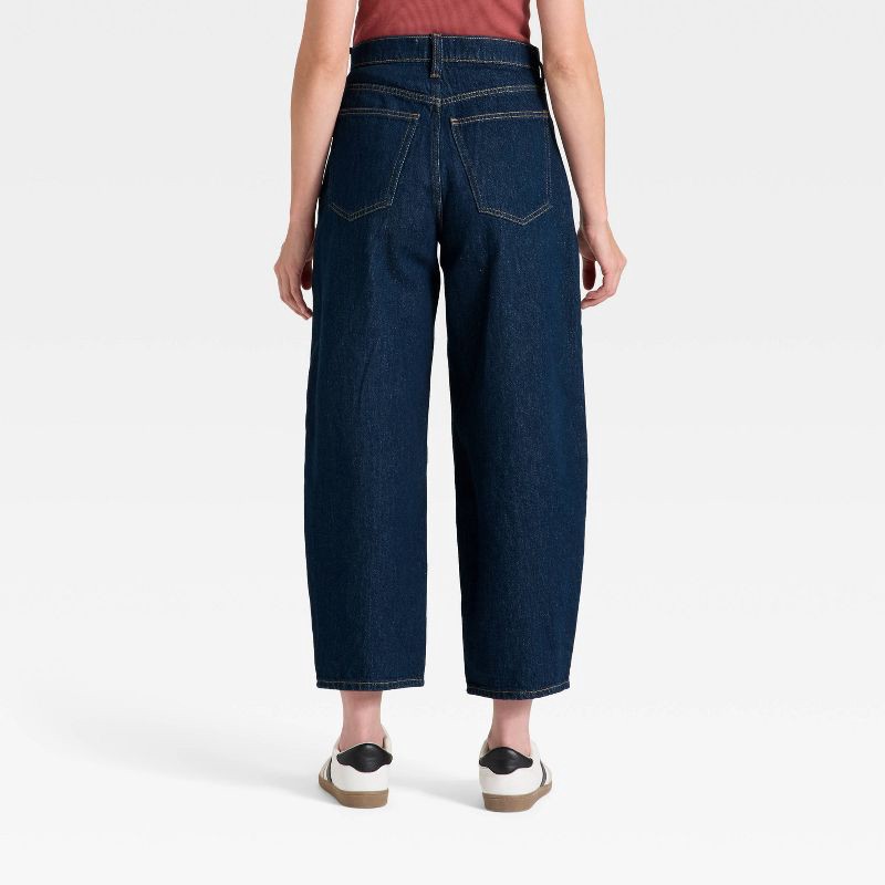 slide 2 of 5, Women's High-Rise Easy Barrel Ankle Jeans - Universal Thread™ Rinse Dark Wash 4, 1 ct