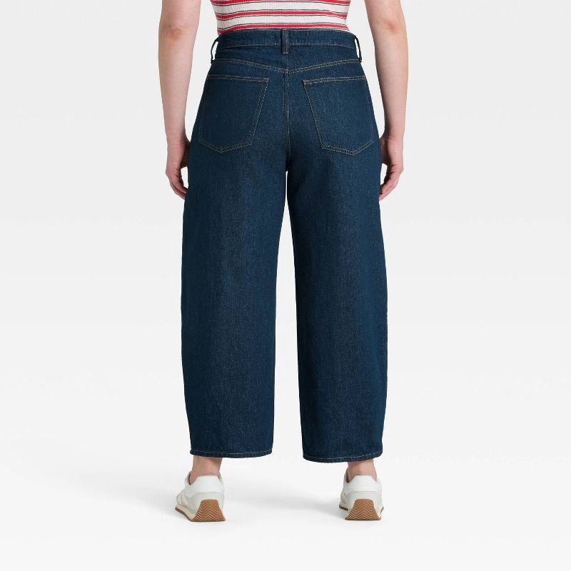 slide 5 of 5, Women's High-Rise Easy Barrel Ankle Jeans - Universal Thread™ Rinse Dark Wash 16, 1 ct