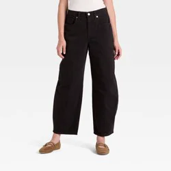 Women's High-Rise Easy Barrel Ankle Jeans - Universal Thread™ Black Wash 2