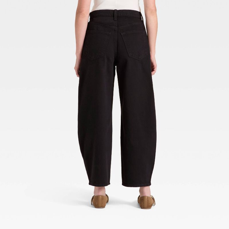 slide 2 of 5, Women's High-Rise Easy Barrel Ankle Jeans - Universal Thread™ Black Wash 16, 1 ct