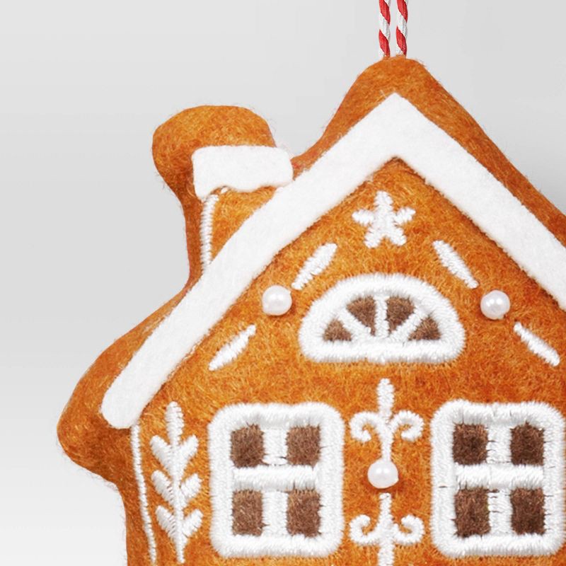 slide 3 of 3, Christmas Fabric Gingerbread House with Chimney Ornament - Wondershop™, 1 ct