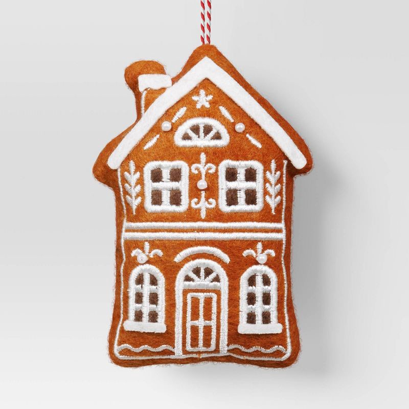 slide 1 of 3, Christmas Fabric Gingerbread House with Chimney Ornament - Wondershop™, 1 ct
