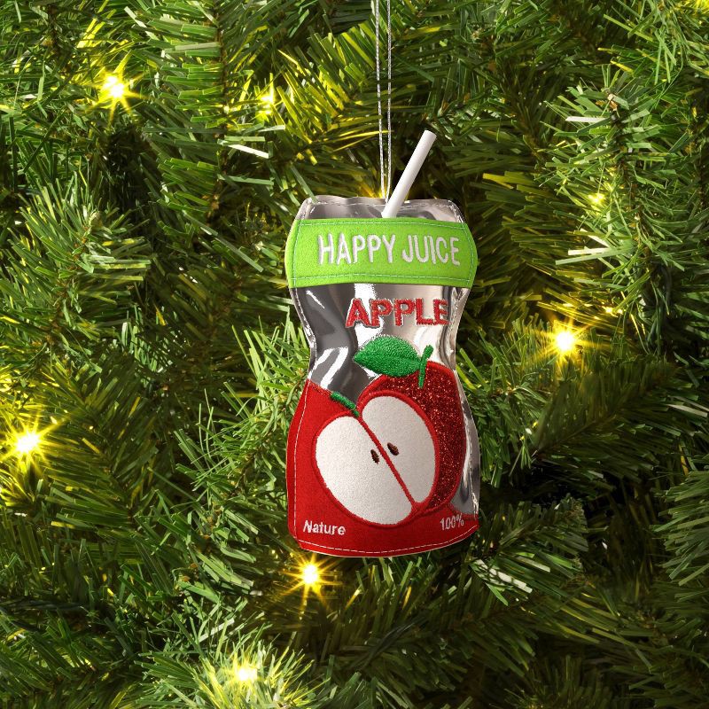 slide 2 of 3, Christmas Fabric Juice Ornament Apple - Wondershop™, 1 ct