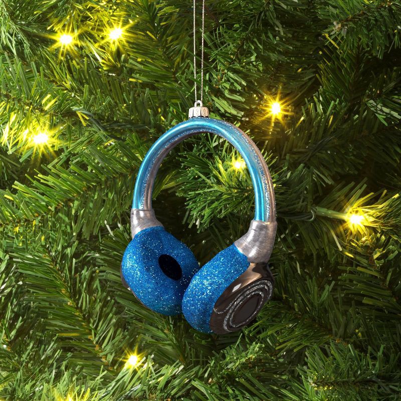 slide 2 of 3, Christmas Glass Headphones Navy - Wondershop™, 1 ct