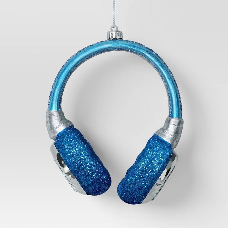slide 1 of 3, Christmas Glass Headphones Navy - Wondershop™, 1 ct