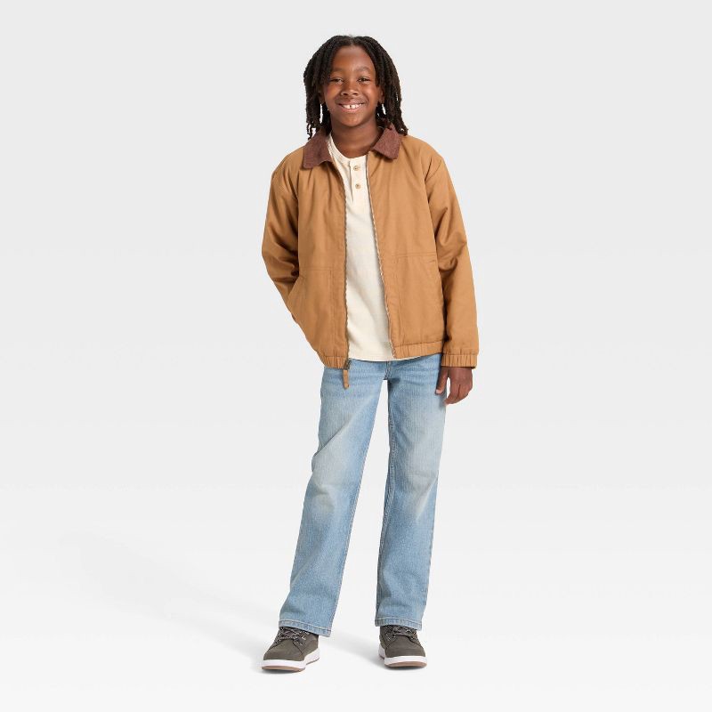 slide 3 of 3, Boys' Workwear Fashion Jacket - Cat & Jack™ Brown S, 1 ct