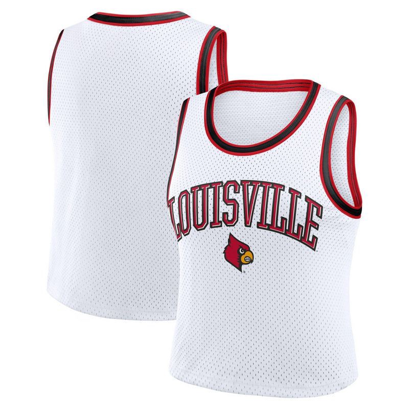 slide 3 of 3, NCAA Louisville Cardinals Women's White Cropped Jersey - M, 1 ct