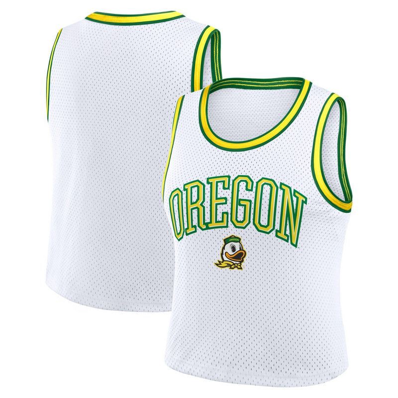 slide 3 of 3, NCAA Oregon Ducks Women's White Cropped Jersey - M, 1 ct