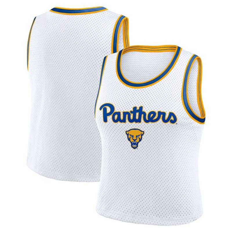 slide 3 of 3, NCAA Pitt Panthers Women's White Cropped Jersey - M, 1 ct
