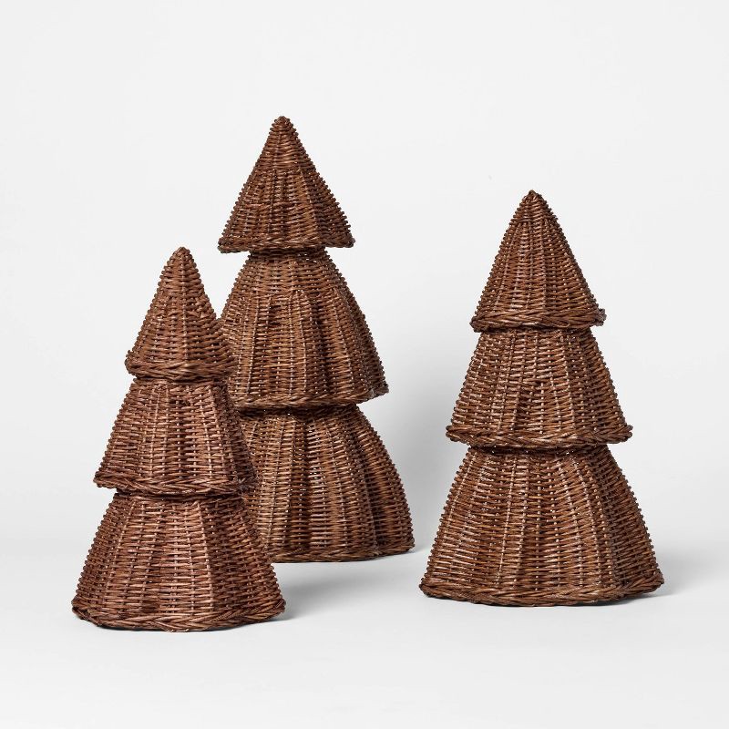 slide 4 of 4, Threshold designed w/Studio McGee Large Scalloped Rattan Christmas Tree - Threshold™ designed with Studio McGee, 1 ct