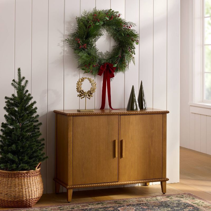 slide 2 of 4, Threshold designed w/Studio McGee 26" Christmas Wreath Red/Green - Threshold™ designed with Studio McGee, 1 ct