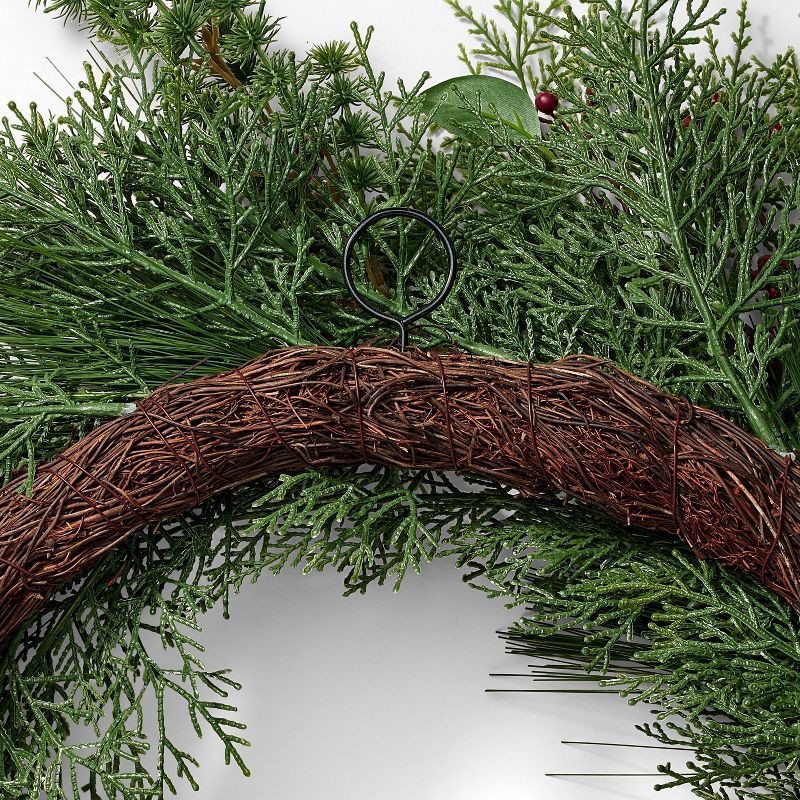 slide 4 of 4, Threshold designed w/Studio McGee 26" Christmas Wreath Red/Green - Threshold™ designed with Studio McGee, 1 ct