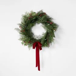 Threshold designed w/Studio McGee 26" Christmas Wreath Red/Green - Threshold™ designed with Studio McGee
