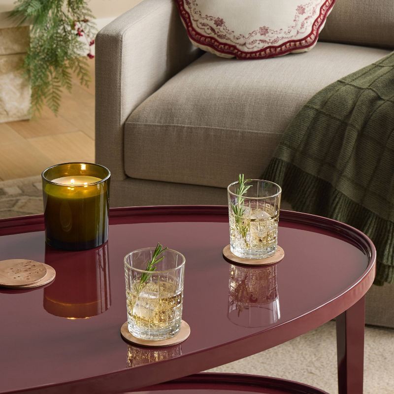 slide 2 of 3, Threshold designed w/Studio McGee 4pc Burl Wood Coaster Set Brown - Threshold™ designed with Studio McGee, 4 ct