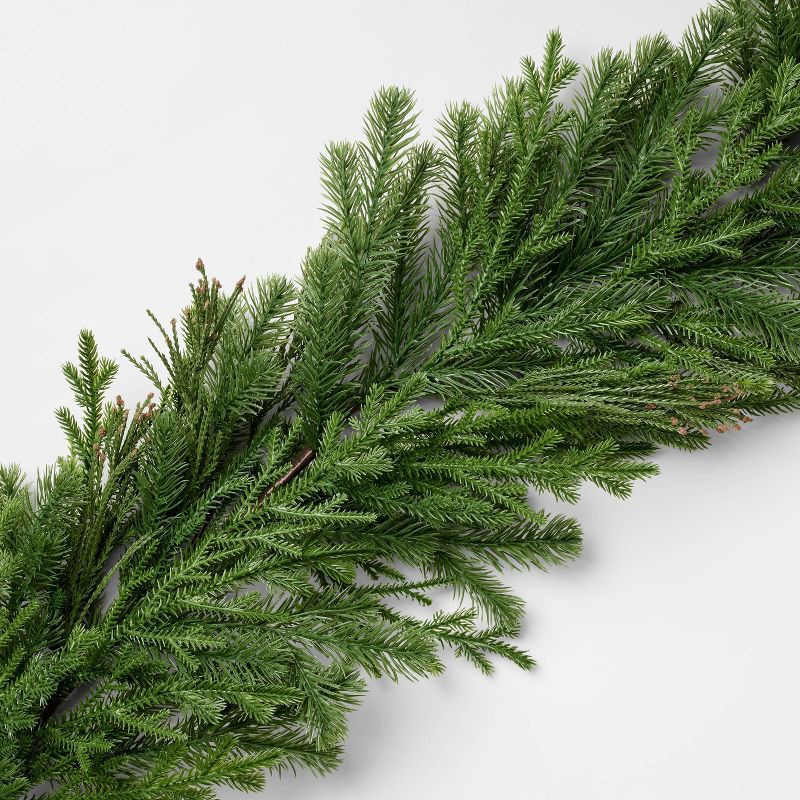 slide 3 of 3, Threshold designed w/Studio McGee 72" Fresh Cut Pine Christmas Garland - Threshold™ designed with Studio McGee, 1 ct