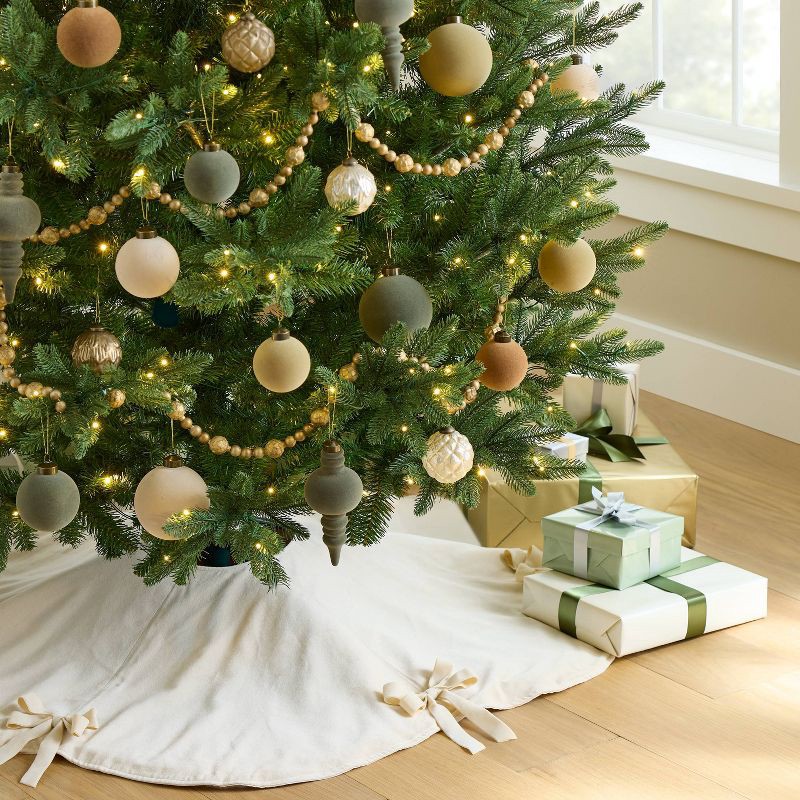 slide 2 of 3, Threshold designed w/Studio McGee Set of 11 Velvet Christmas Ornaments Green/Neutral/Cream - Threshold™ designed with Studio McGee, 1 ct