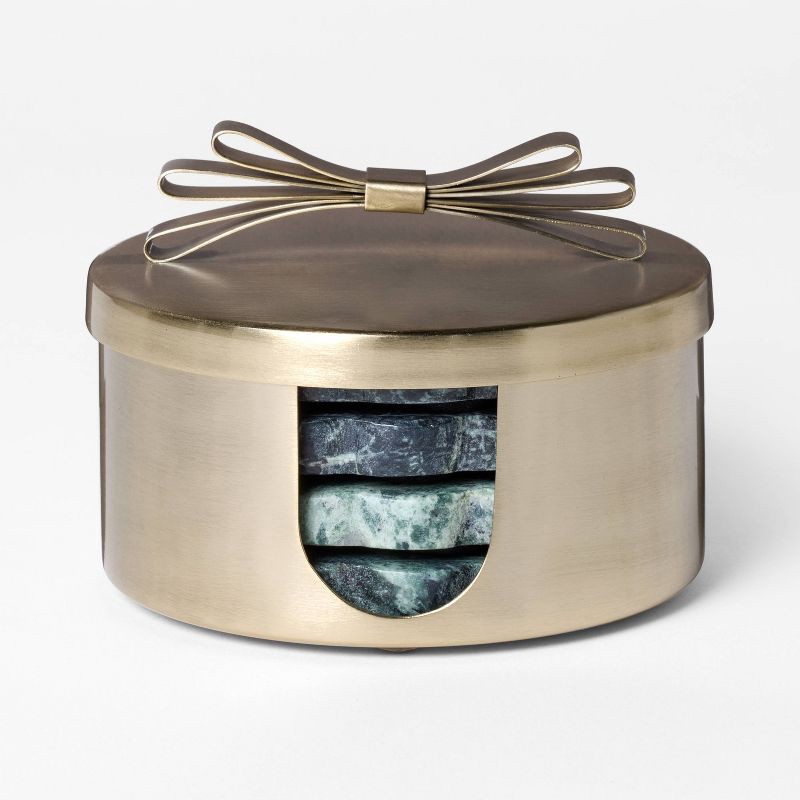 slide 3 of 3, Threshold designed w/Studio McGee 4pc Scallop Marble Coaster Set - Threshold™ designed with Studio McGee, 4 ct