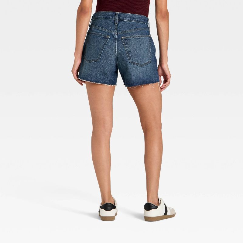 slide 2 of 3, Women's Mid-Rise 90's Baggy Denim Shorts - Universal Thread™ Dark Wash 6, 1 ct